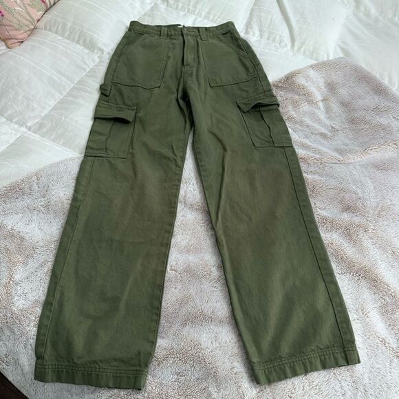 Cello Army Green High Rise Wide Leg Carpenter Jeans never worn! Size 3 Junior - Picture 7 of 12